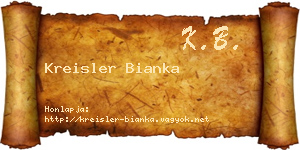 Kreisler Bianka névjegykártya
